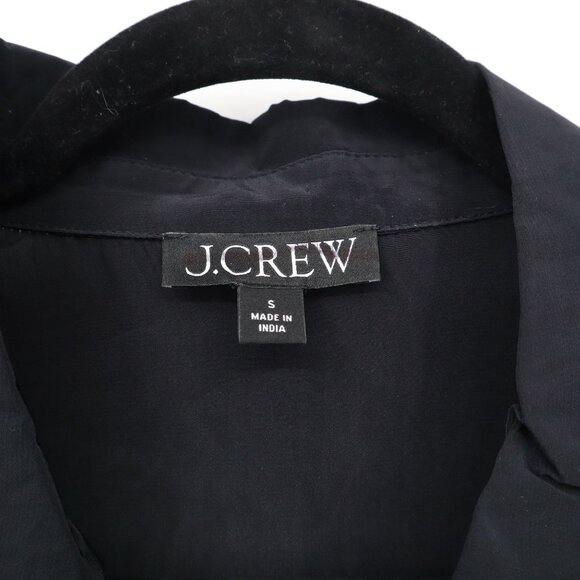 J. Crew Bungalow Crepe De Chine Shirt Womens S‎ Black Career Elevated Basic NWOT - Picture 3 of 16